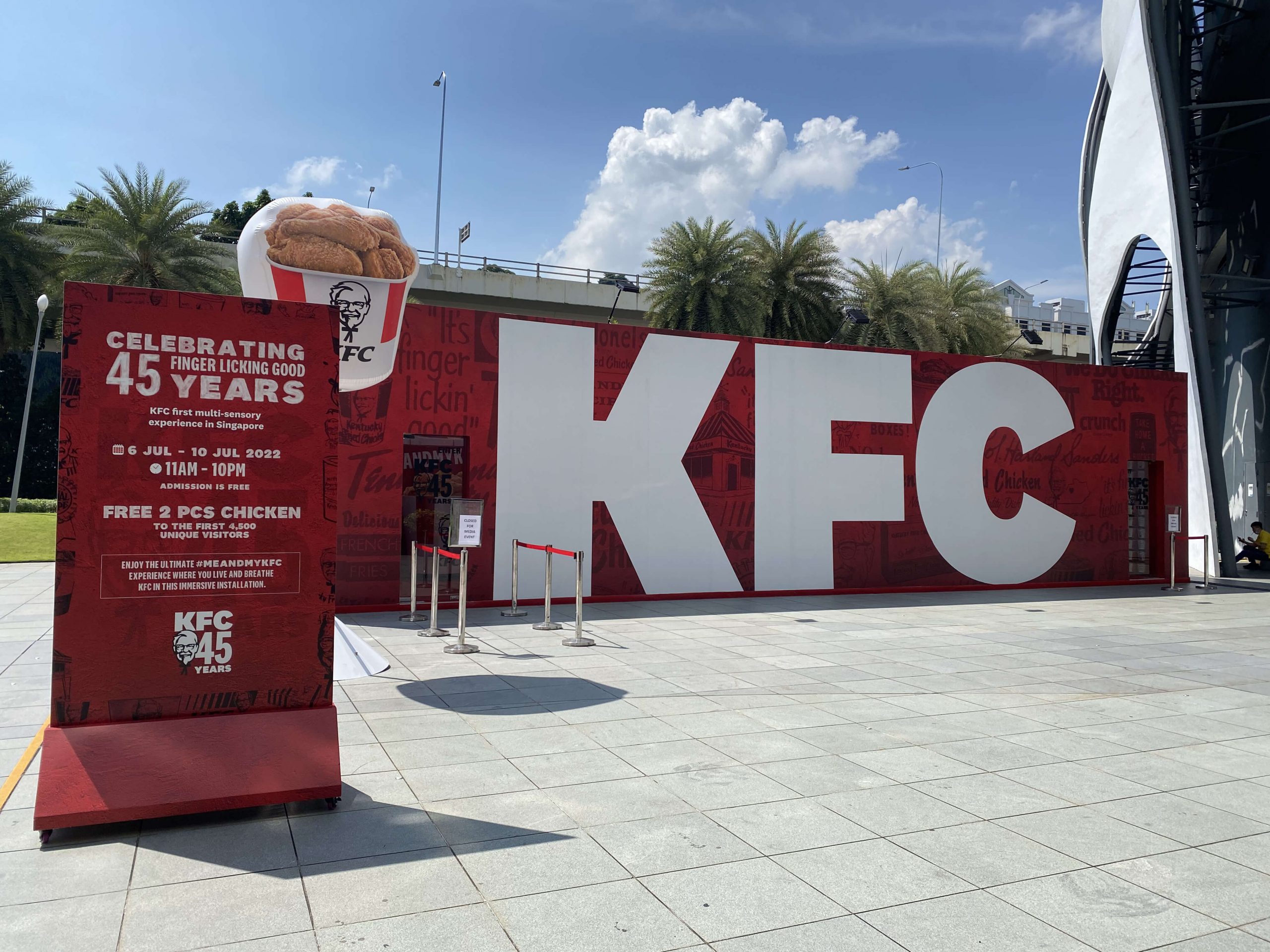 KFC-themed installation at VivoCity to mark chain’s 45th year in Singapore