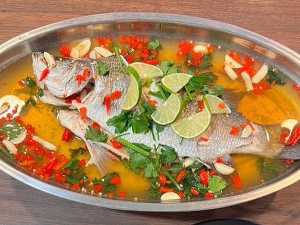 Thai Tantric Restaurant_Thai_Steamed sea bass in Thai sauce