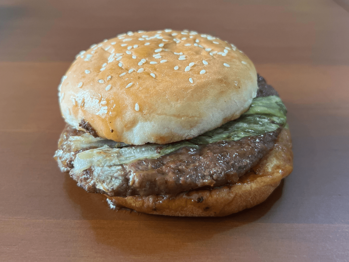 A closer look at the Samurai beef burger.