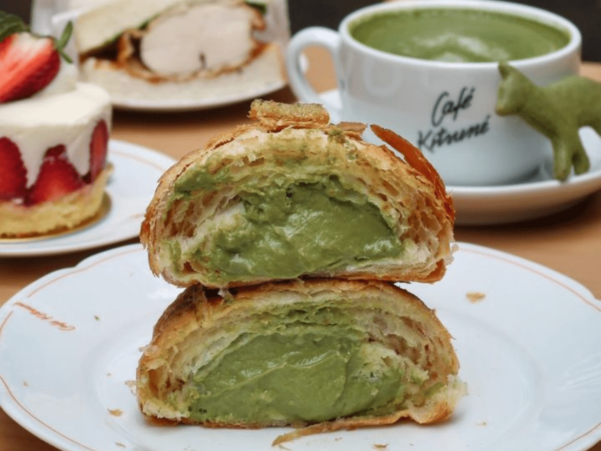 Cafe Kitsune Matcha croissant