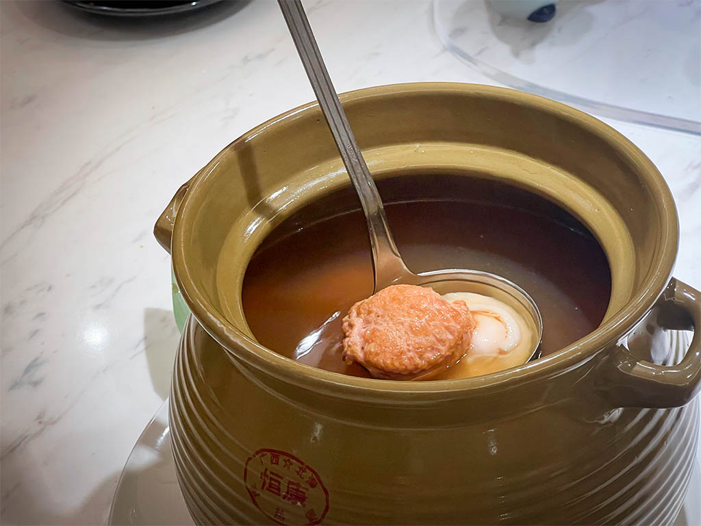 Reunion dinner_HungryGoWhere_Min Jiang_ double boiled soup with chicken and abalones