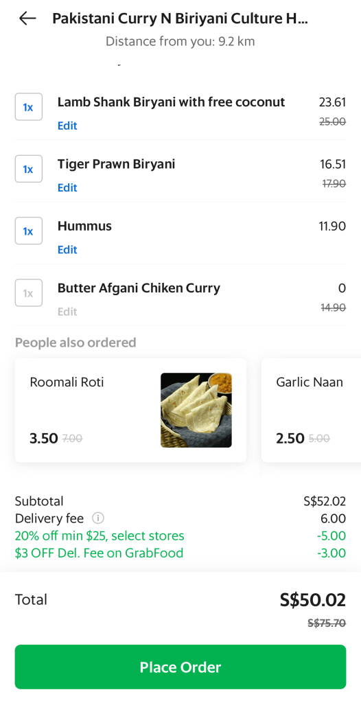 07 je grabunlimited savings Pakistani Curry N Biriyani Culture Hub grabfood order hungrygowhere