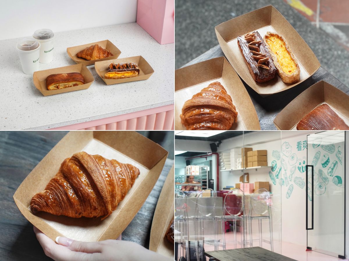 Kwaa Song Bakeshop: Pink cafe at Boat Quay with flaky pastries and egg tarts