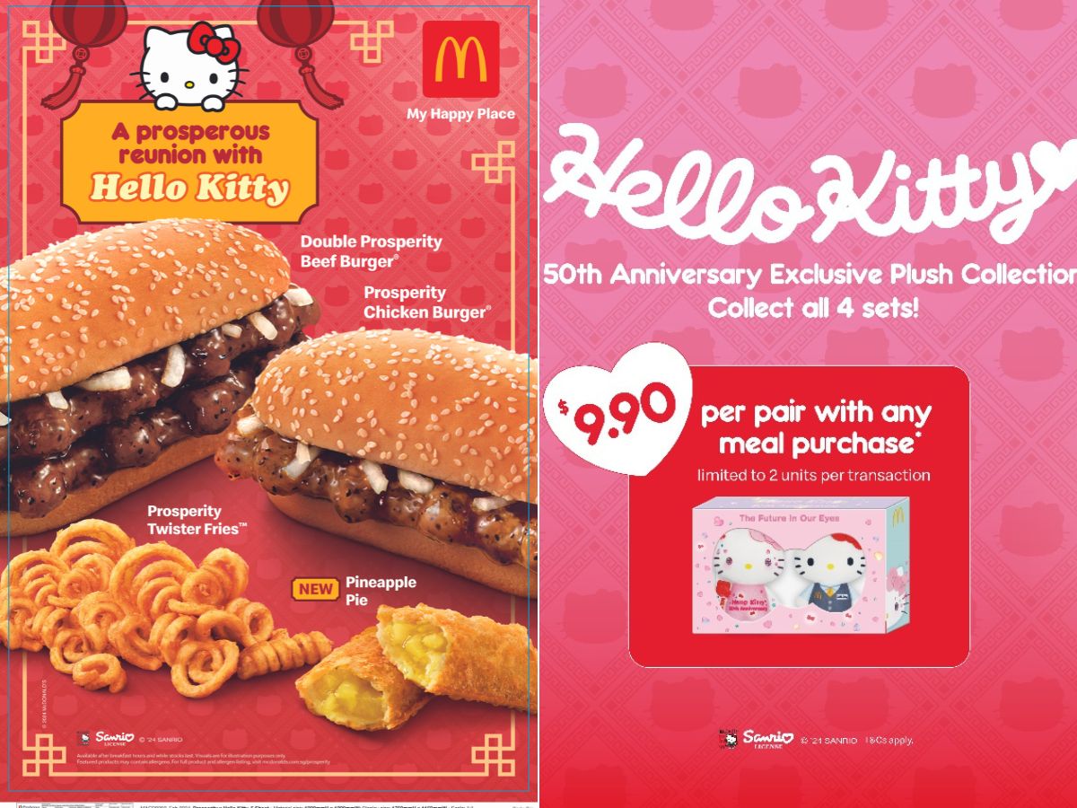 McDonald’s & Hello Kitty team up for CNY with Prosperity burger & collectible plushies
