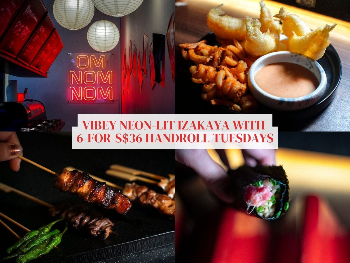 Review: Neon-lit modern izakaya Omu Nomu is a hidden gem with great vibes and solid handrolls