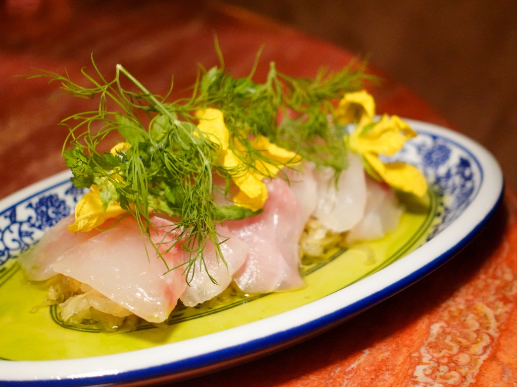 Seabream crudo at Maggie’s. Photo: Sarah Chua/HungryGoWhere places to eat in Singapore