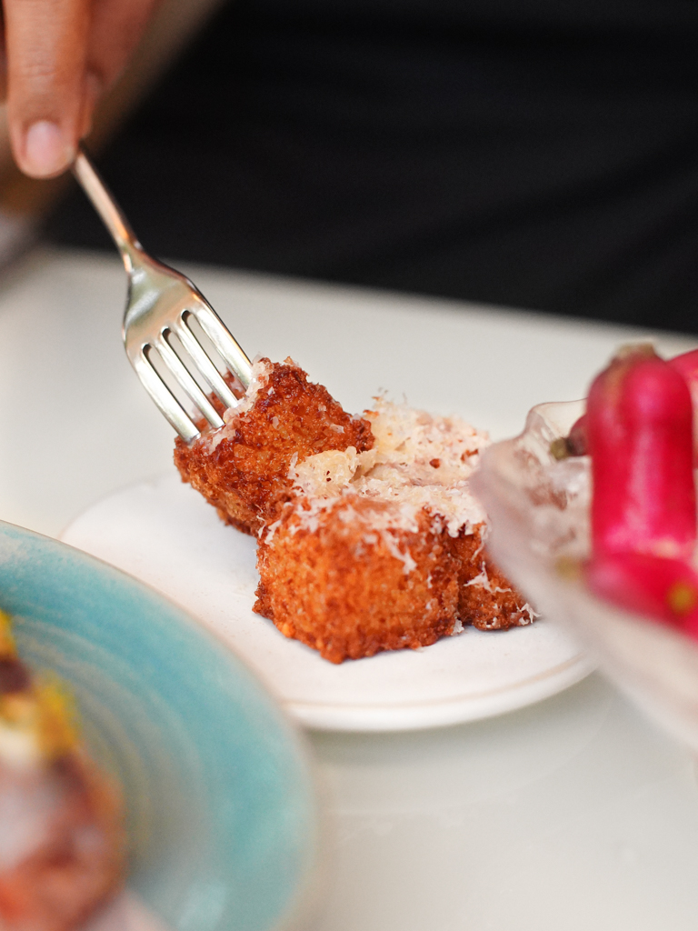 Crunchy and creamy tapioca fritters. Photo: Evan Mua/HungryGoWhere la terrace