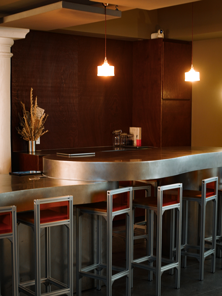The steel counter is ultra sleek. Photo: Evan Mua/HungryGoWhere almost famous