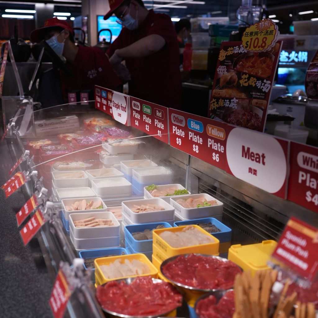 Take a gander around the hot pot stall to pick your ingredients. Photo: Angeline Ang/HungryGoWhere fairprice finest sembawang
