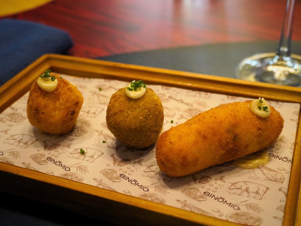 From left — cod, truffle, Binomio Croquetas. Photo: Angeline Ang/HungryGoWhere binomio raffles hotel singapore