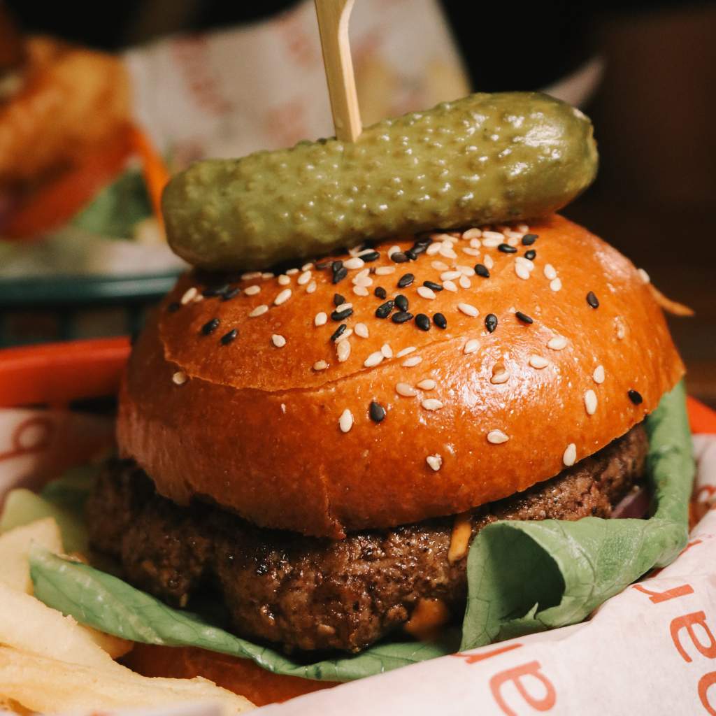The Classic burger. Photo: Phyllis Leong/HungryGoWhere Riverside Buns