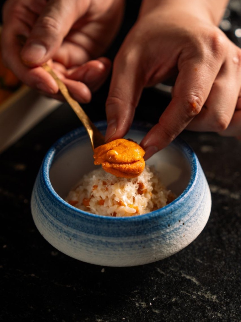 Uni risotto. Photo: Morita Unigoro morita unigoro