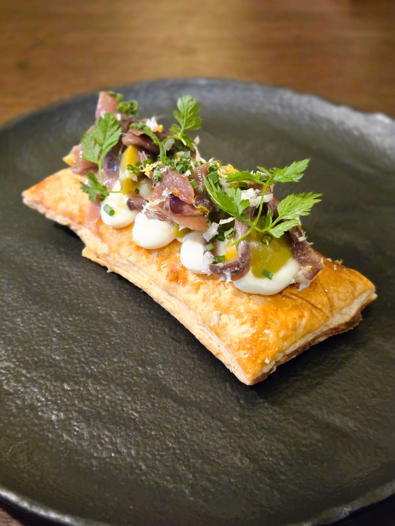 Anchovy puff pastry. Photo: Zawani Abdul Ghani/HungryGoWhere Chef's Tavern Craig Road