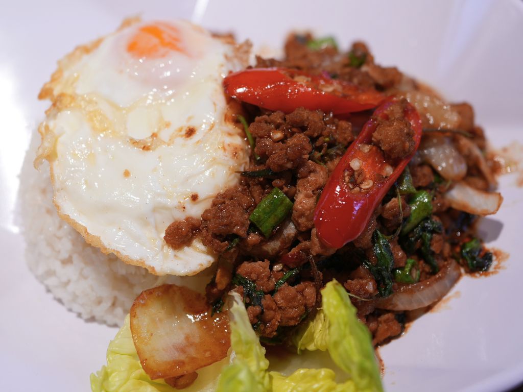 You can never go wrong with a good plate of Thai basil pork. Photo: Angeline Ang/HungryGoWhere fairprice finest sembawang