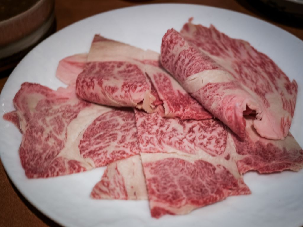 The A5 wagyu beef slices. Photo: Gaelmaine Hoong/HungryGoWhere Towa Singapore