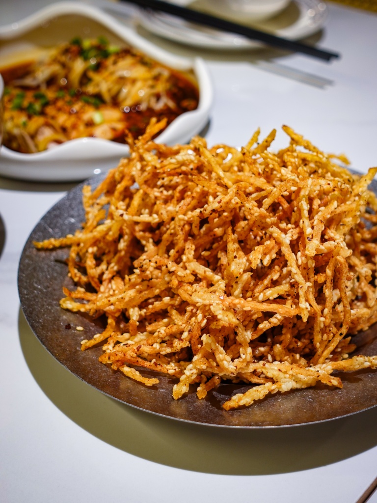 Volcano crispy shredded potatoes. Photo: Sarah Chua/HungryGoWhere Chengdu Bowl Changi T3