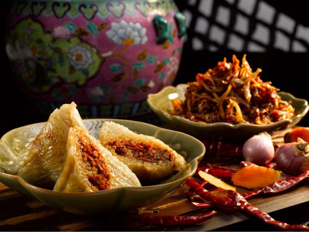 Emerald nyonya rempah udang kueh zhang. Photo: Peony Jade Rice dumplings