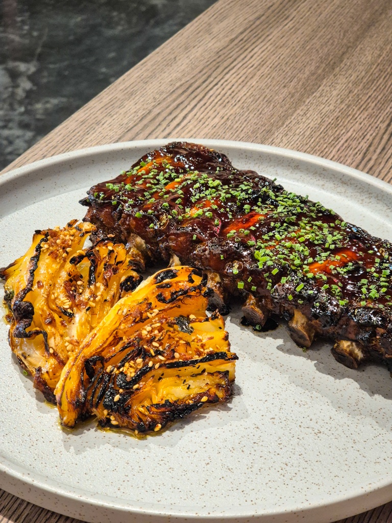 Chargrilled iberico pork rib with Japanese cabbage. Photo: Sarah Chua/HungryGoWhere humo spanish izakaya singapore