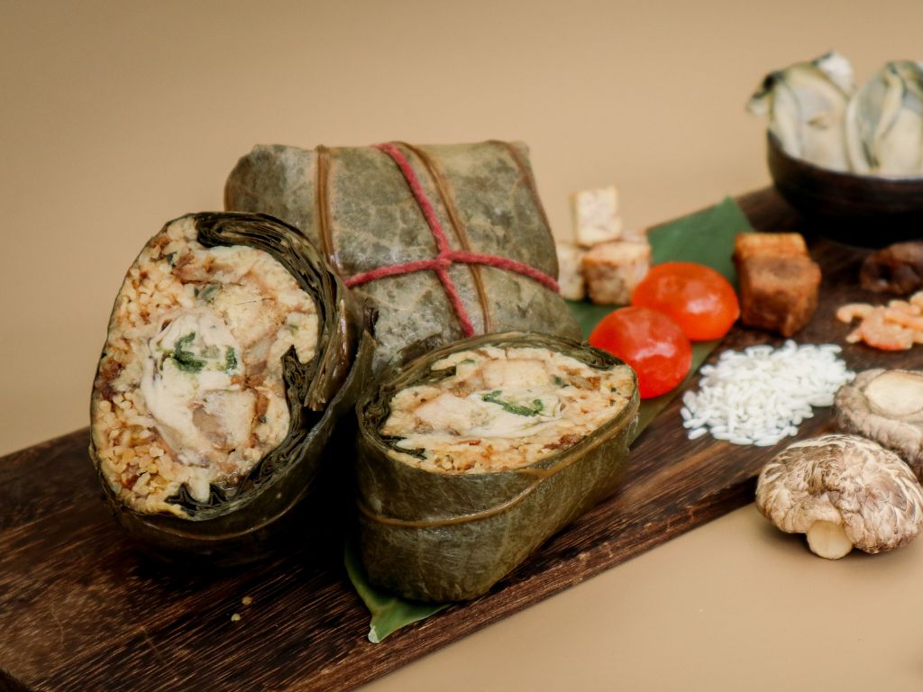 The new dried oyster and pork rice dumpling. Photo: Goodwood Park Hotel Rice dumplings