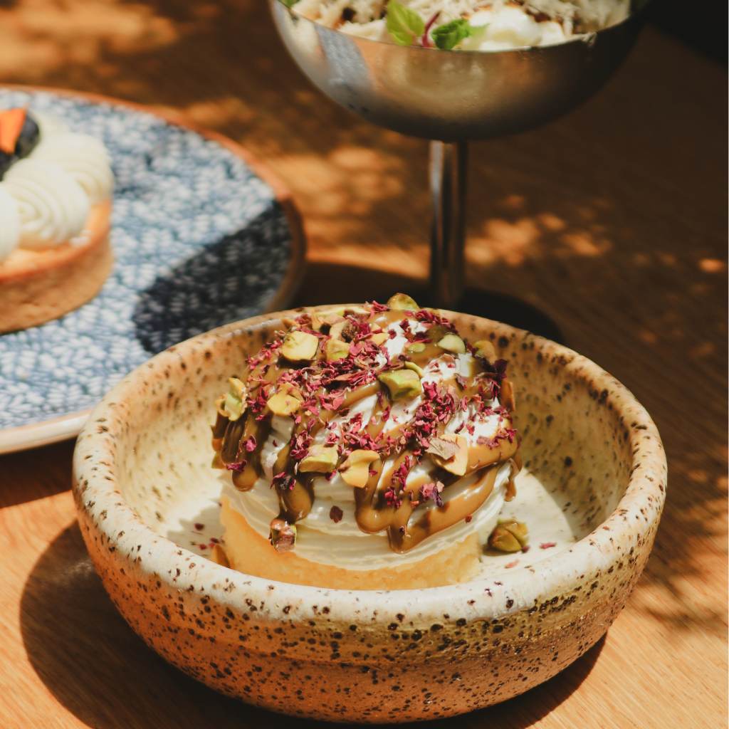 Rose and cardamom basbousa. Photo: Phyllis Leong/HungryGoWhere Hortus Singapore