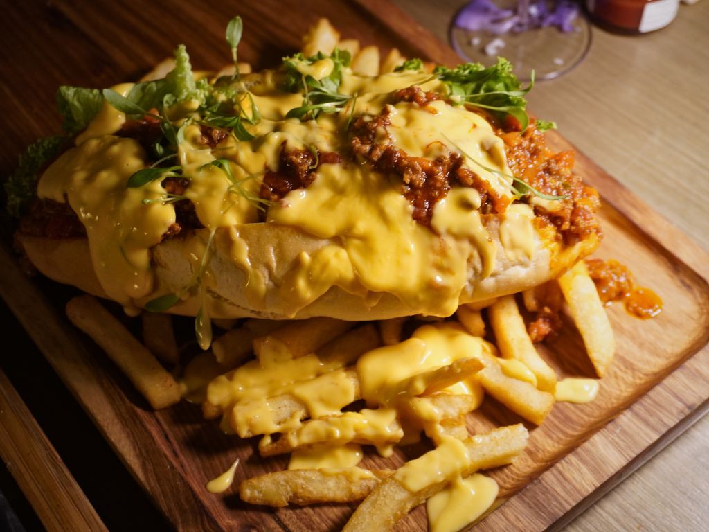 A sloppy, overflowing, sauce-heavy beef subs. Photo: Angeline Ang/HungryGoWhere the lobby lounge