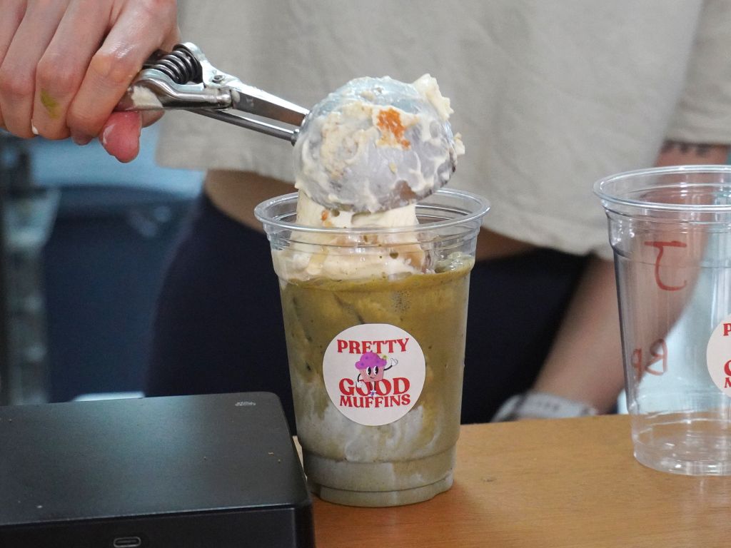 Banana pudding matcha. Photo: Angeline Ang/HungryGoWhere Pretty Good Muffins