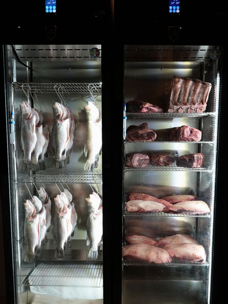 Inside, the beef has been resting for 30 days. Photo: Angeline Ang/HungryGoWhere the butcher's table