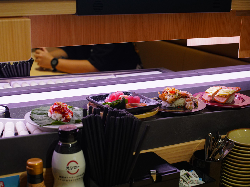 The express auto-waiter is how food is delivered to you with the Digiro system. Photo: Evan Mua/HungryGoWhere sushiro digiro singapore