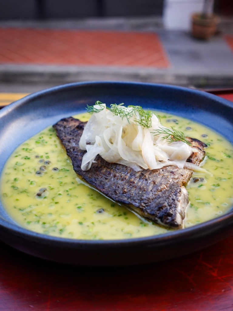 Charcoal-grilled sea bream. Photo: Sarah Chua/HungryGoWhere Club Street Laundry Modern Australian Eatery