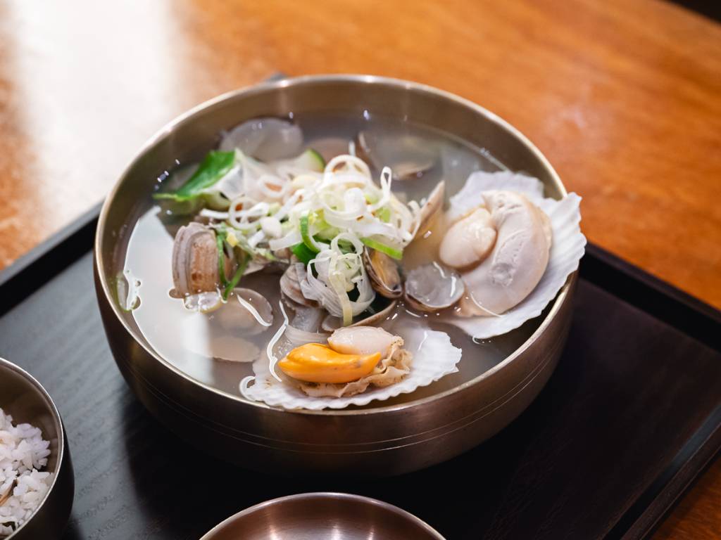 One of the brand’s newest flavours in Singapore, the clam and scallop noodles. Photo: Abdul Rahim Anwar/HungryGoWhere kalguksu seoul noodle shop