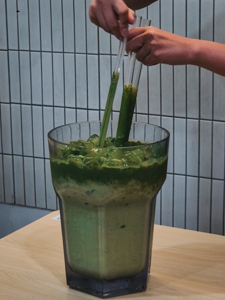 They weren’t messing when they said the matcha was mega. Photo: Sarah Chua/HungryGoWhere wong fu fu crayon shin chan