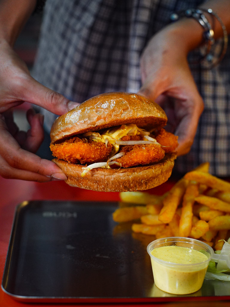 A super unique original creation. Photo: Evan Mua/HungryGoWhere kine burgers