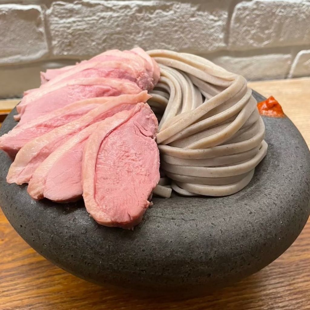 The salted duck soba noodles from Baso have an elegant appearance. Photo: Baso Omotesando/Instagram tokyo food