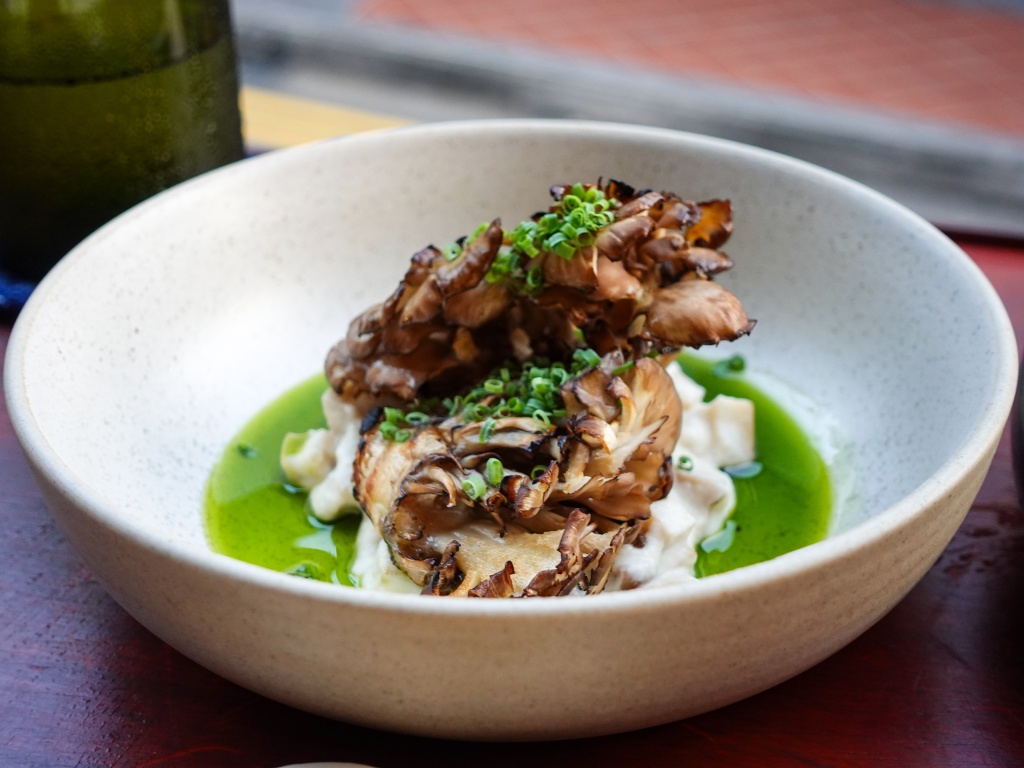 Wood-fired mushrooms. Photo: Sarah Chua/HungryGoWhere Club Street Laundry Modern Australian Eatery