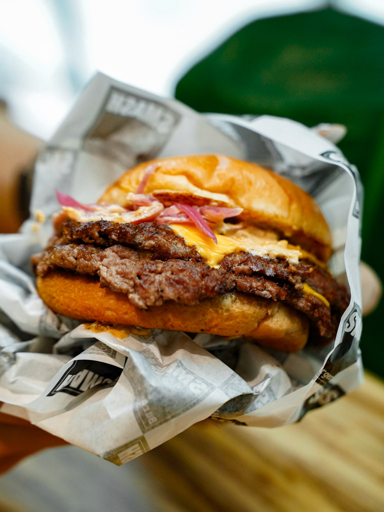 If you know your burgers, you’ll want a taste of this smashed burger from BurgerLabo. Photo: Evan Mua/HungryGoWhere the food place by food republic
