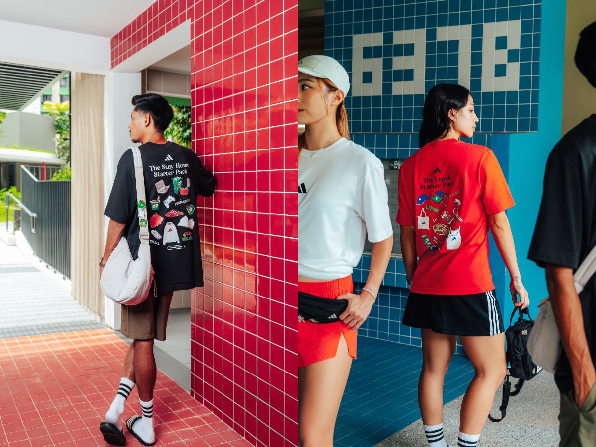 Stay Home pack tee (left), Lepak starter pack tee (right). Photo: Adidas adidas x milo