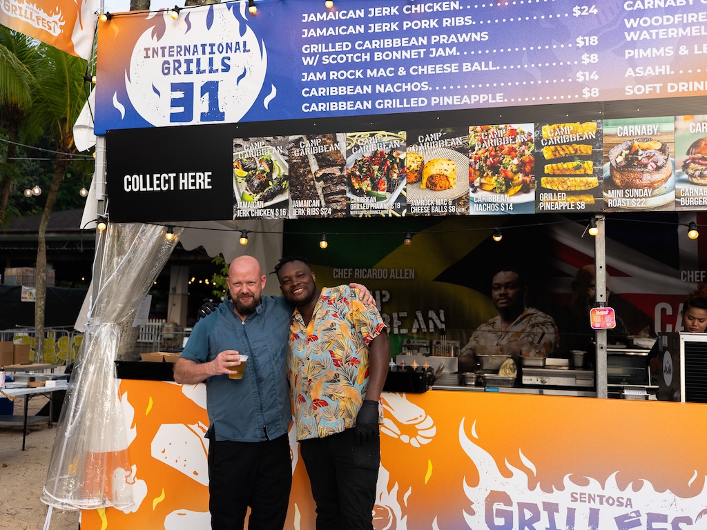Chefs Ricardo Allen and Adam Penney bring a unique Jamaican-British fare to the festival. Photo: Angeline Ang/HungryGoWhere sentosa grillfest 2025