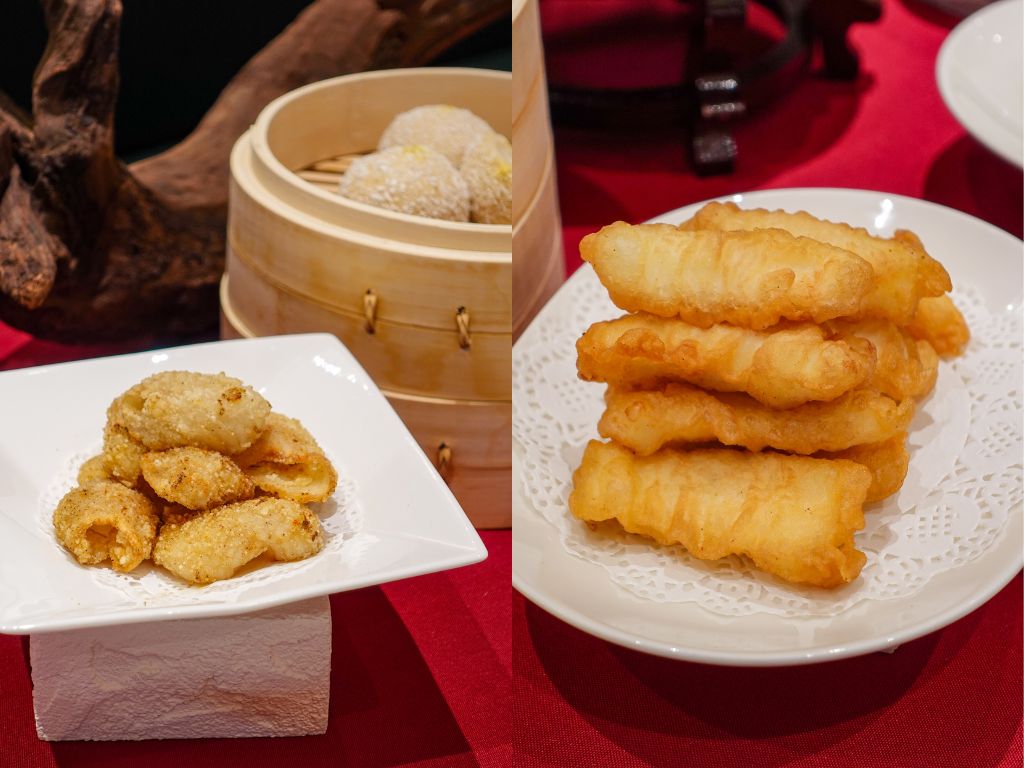 Taiwan crispy battered squid (left) and fried cod bites (right). Photos: Sarah Chua/HungryGoWhere din tai fung RWS weave