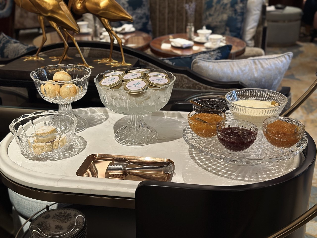 Scones served on a trolley. Photo: Shannon Ong/HungryGoWhere St. Regis