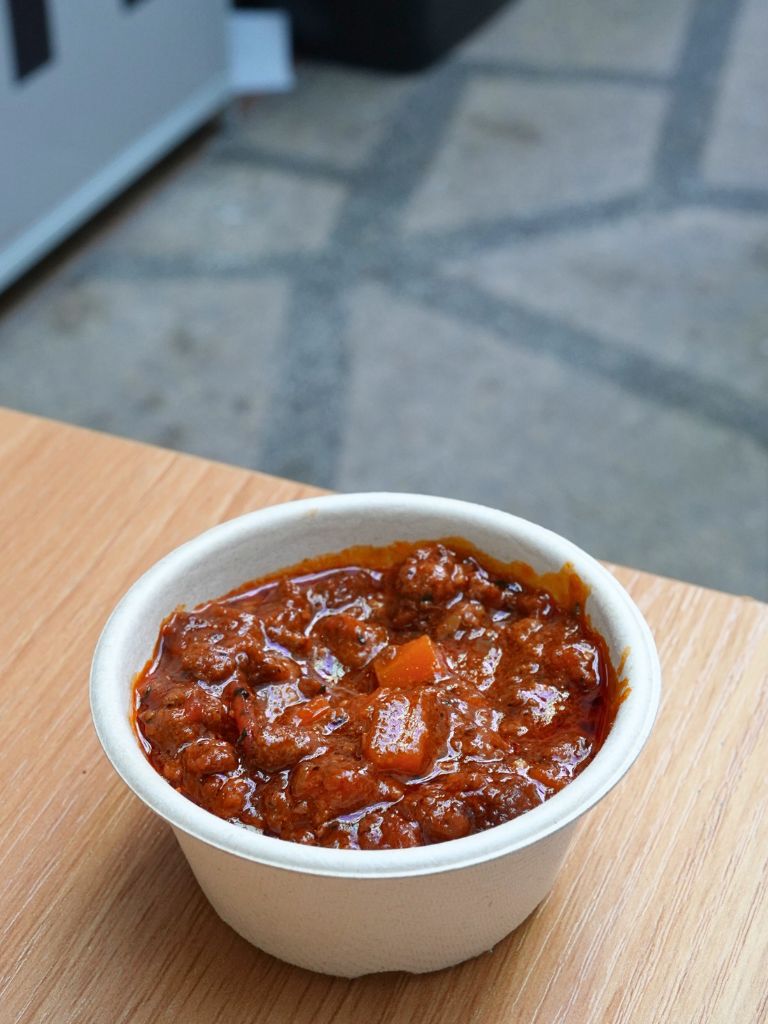 A tub of its savoury beef gochujang sauce. Photo: Angeline Ang/HungryGoWhere rostii telok ayer