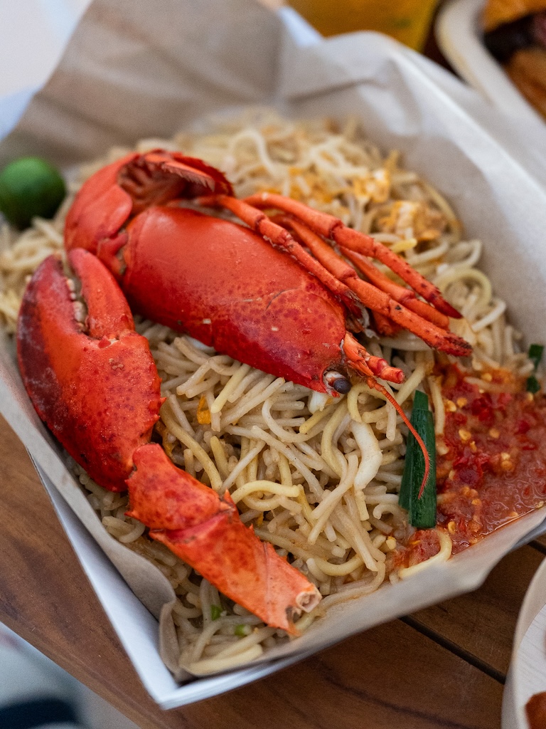 Lobster hokkien noodles — indulgent, umami, and fiery when paired with the chilli. Photo: Angeline Ang/HungryGoWhere sentosa grillfest 2025