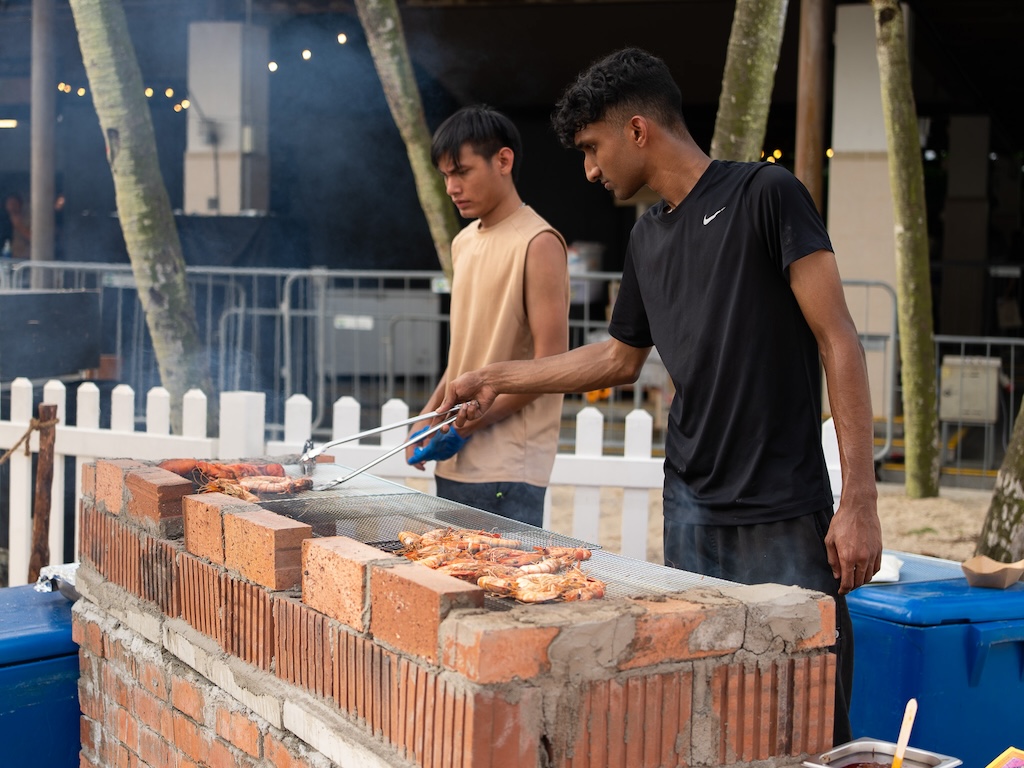 You’ve arrived at Grillhouse when you spot this setup of grills and glowing coals. Photo: Angeline Ang/HungryGoWhere sentosa grillfest 2025