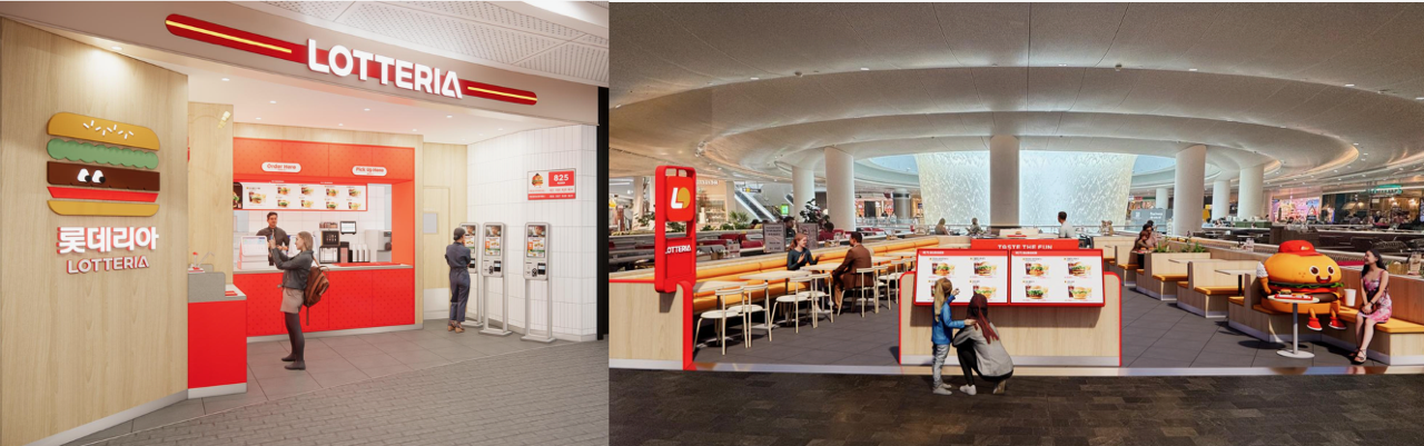 Here's a 3D mockup of Lotteria Singapore's Jewel Changi outlet! Photo: Lotteria Singapore lotteria singapore jewel changi