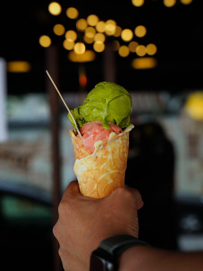 Make your own matcha fruit combinations — in gelato form. Photo: Evan Mua/HungryGoWhere mondo