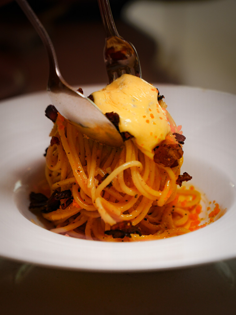 Carbonara, but make it Singaporean. Photo: Evan Mua/HungryGoWhere revolution wine bistro