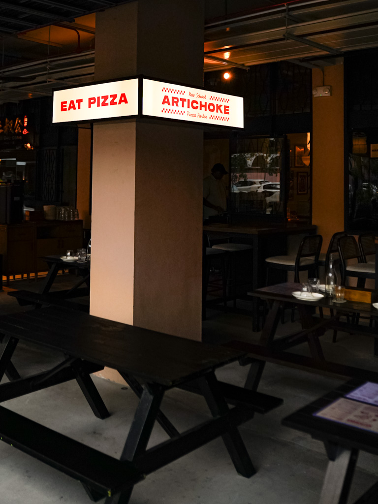A new chapter at New Bahru. Photo: Evan Mua/HungryGoWhere artichoke pizza