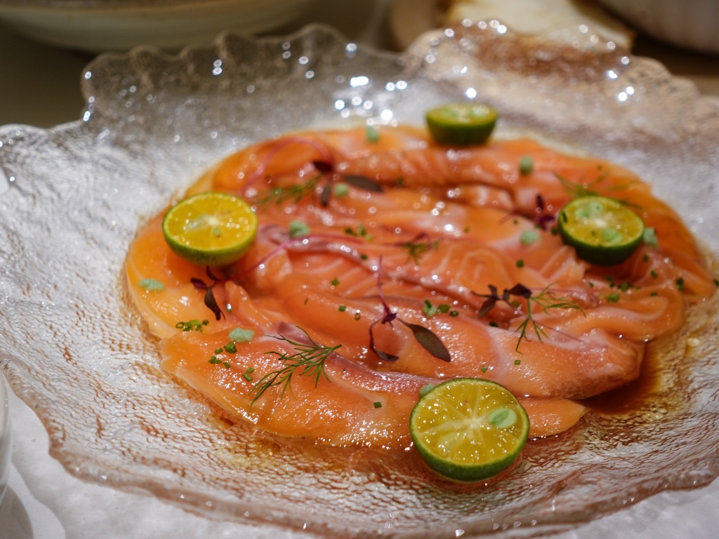 Signature cured salmon. Photo: Sarah Chua/HungryGoWhere Tomacado Singapore Floral Themed Paragon