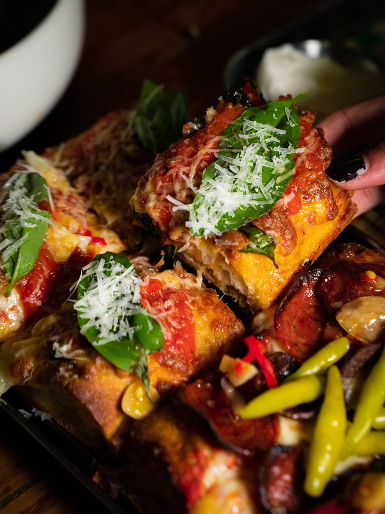 The slabs were our favourite of the three. Photo: Evan Mua/HungryGoWhere artichoke pizza