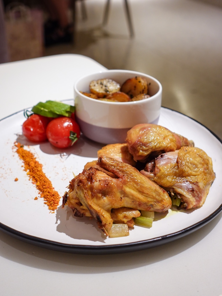 Signature roasted chicken. Photo: Sarah Chua/HungryGoWhere Tomacado Singapore Floral Themed Paragon