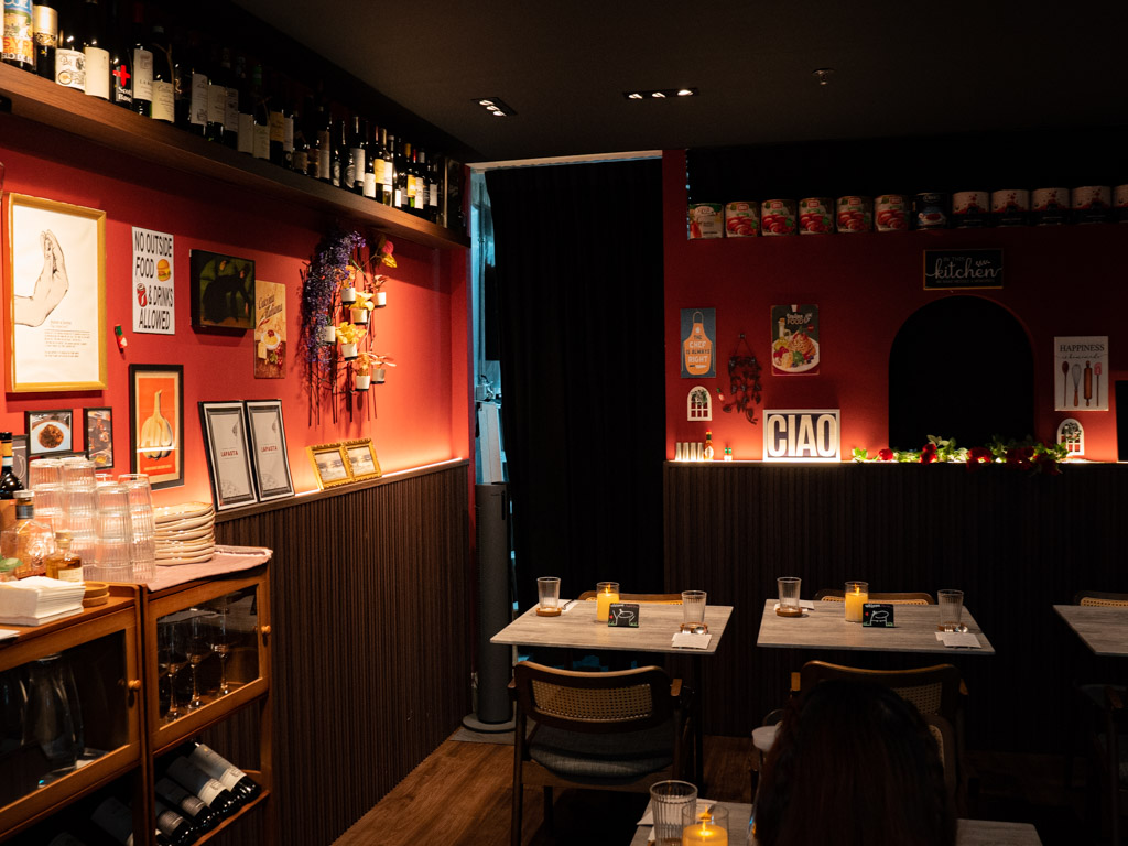 It’s a really small space that only seats 14. Photo: Evan Mua/HungryGoWhere lapasta orchard towers